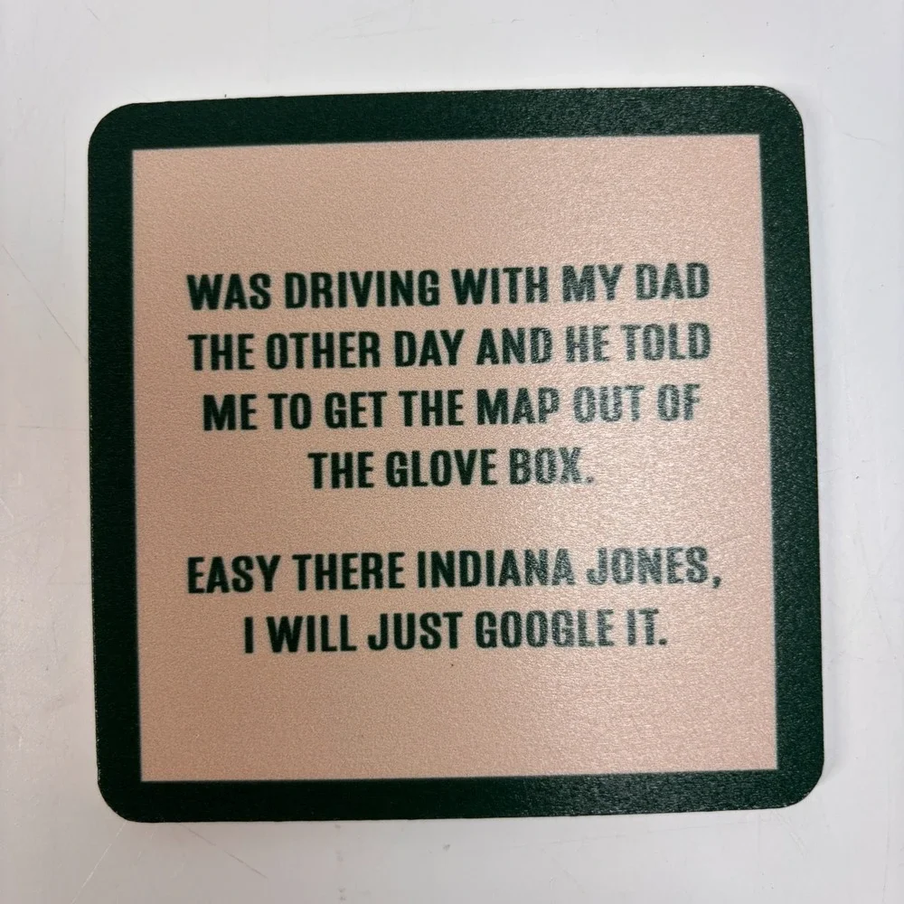 DRINKS ON ME Drink Coasters SET OF 7 Assorted Laugh Out Loud Party Funny Lot NEW